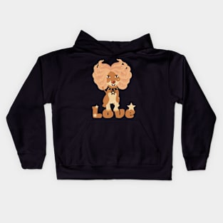 dog long hair star Kids Hoodie